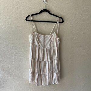 Forever 21, white & beige summer dress, size L, like new